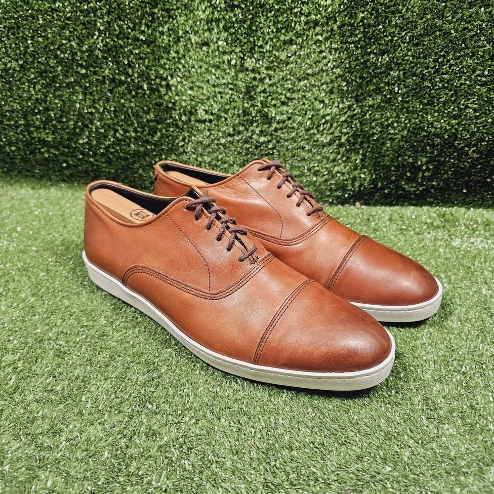 Allen Edmonds Park Avenue Brown Leather Cap Toe Oxford Dress Sneaker Mens 8.5 D